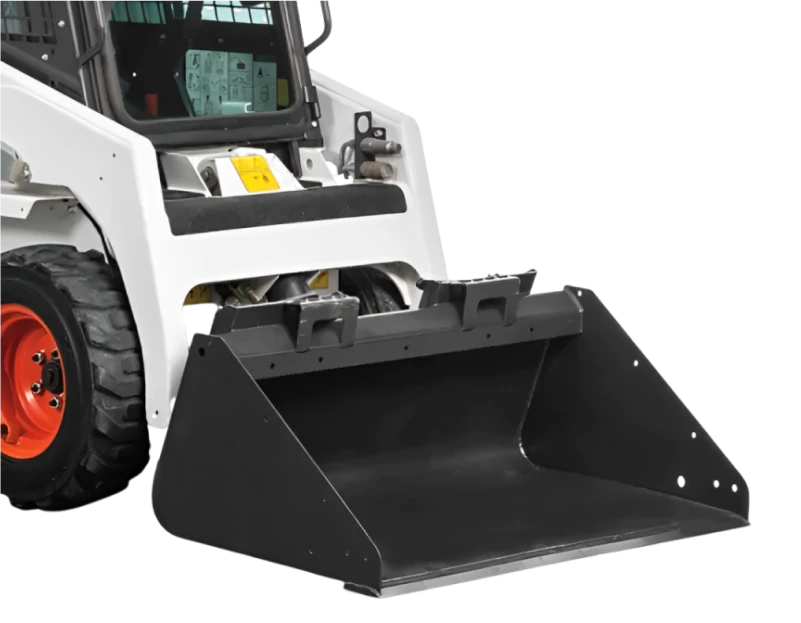 Bobcat skid steer loader with bucket attachment