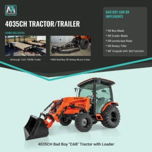 Bad Boy 4035CH tractor and trailer combo