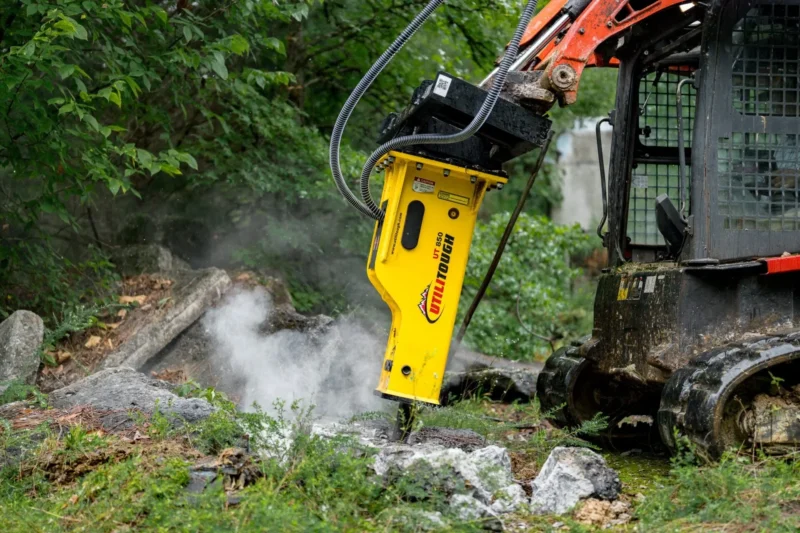 M7 Equipment hydraulic breaker attachment in use